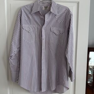 Vintage Ruddock Men's Striped Button-Up Shirt‎ xxl